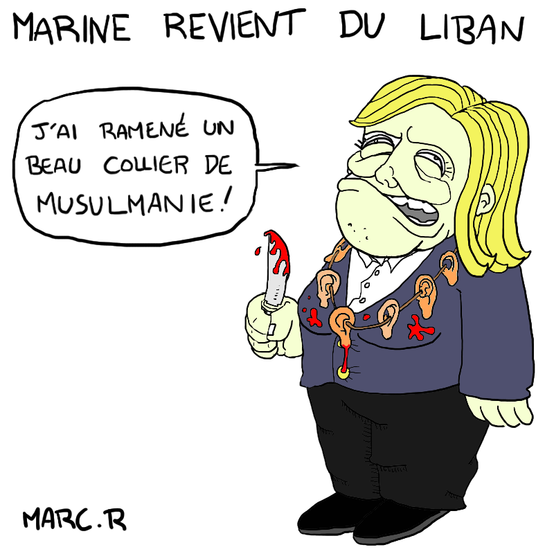 Marine LePen revient du Liban